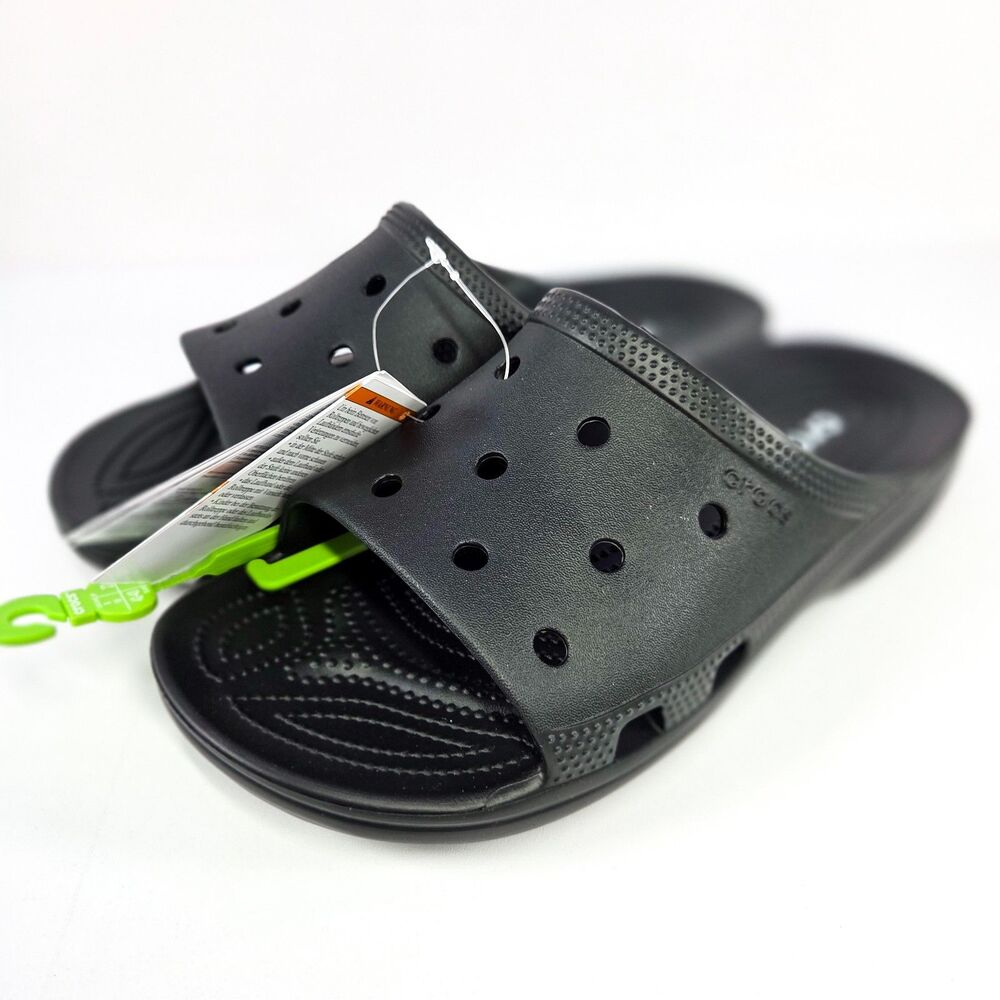 Crocs Saturday Slide Black Sandals Men’s 9 New With Tags